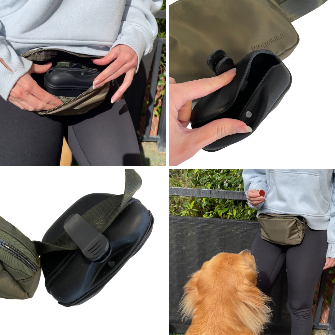 Black Sling Belt Bag and Treat Pouch Duo