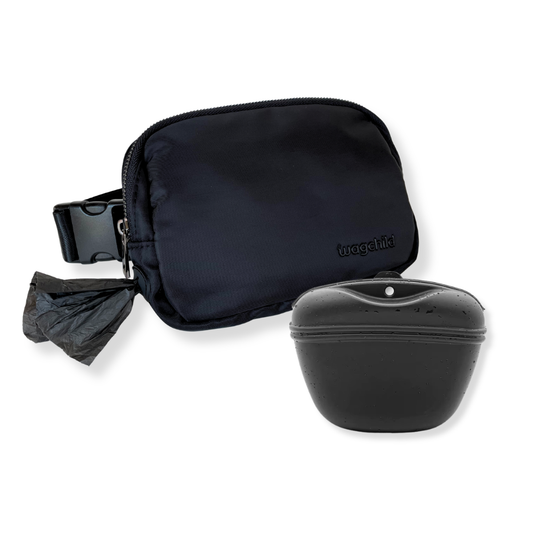 Black Sling Belt Bag and Treat Pouch Duo