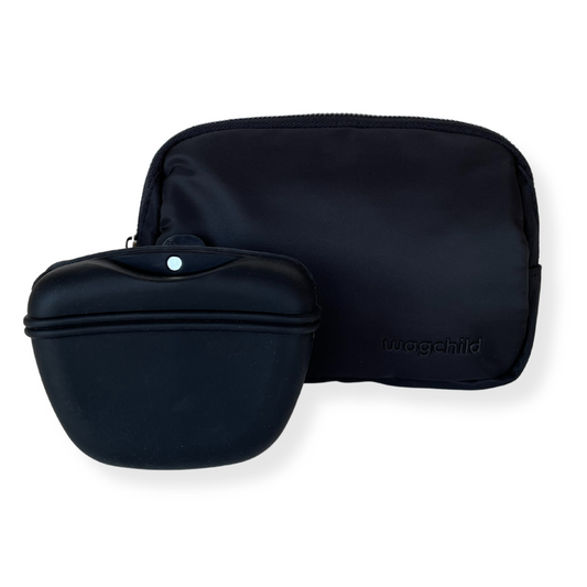 Black Sling Belt Bag and Treat Pouch Duo