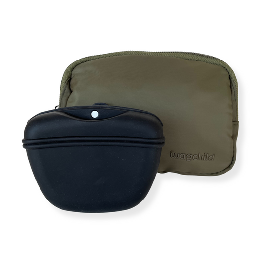Olive Sling Belt Bag and Treat Pouch Duo